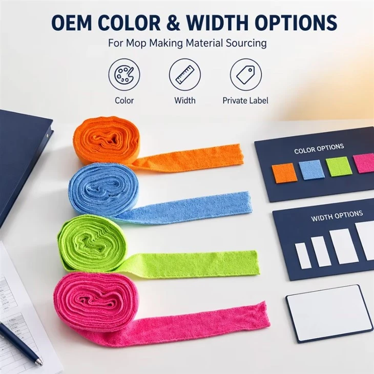80% Polyester 20% Polyamide Microfiber Mop Head Strips 250GSM 280GSM 300GSM Custom Color Terry Fabric For Mop Making suppliers