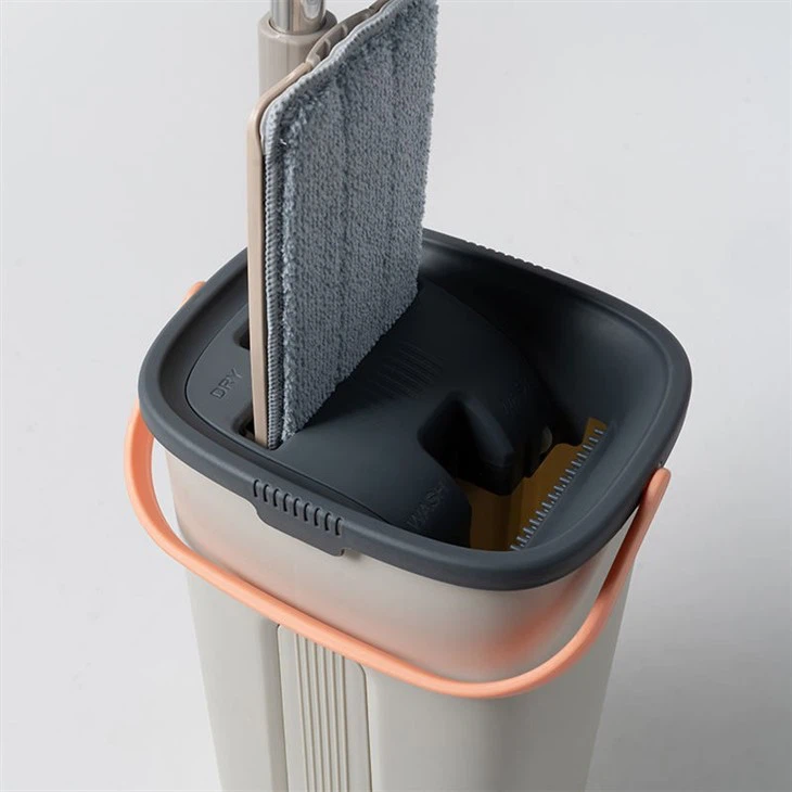 Microfiber Scraping Flat Mop And Bucket Set Wet And Dry Home Floor Cleaning Mop Set high quality