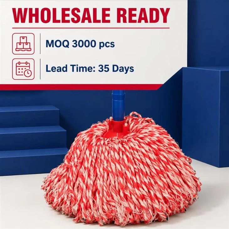 Wet Mop Head Microfiber Twist Yarn Round Plastic Basket Connector factory
