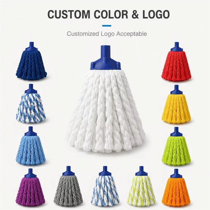 Wet Mop Head Microfiber Twist Yarn Round Plastic Basket Connector high quality