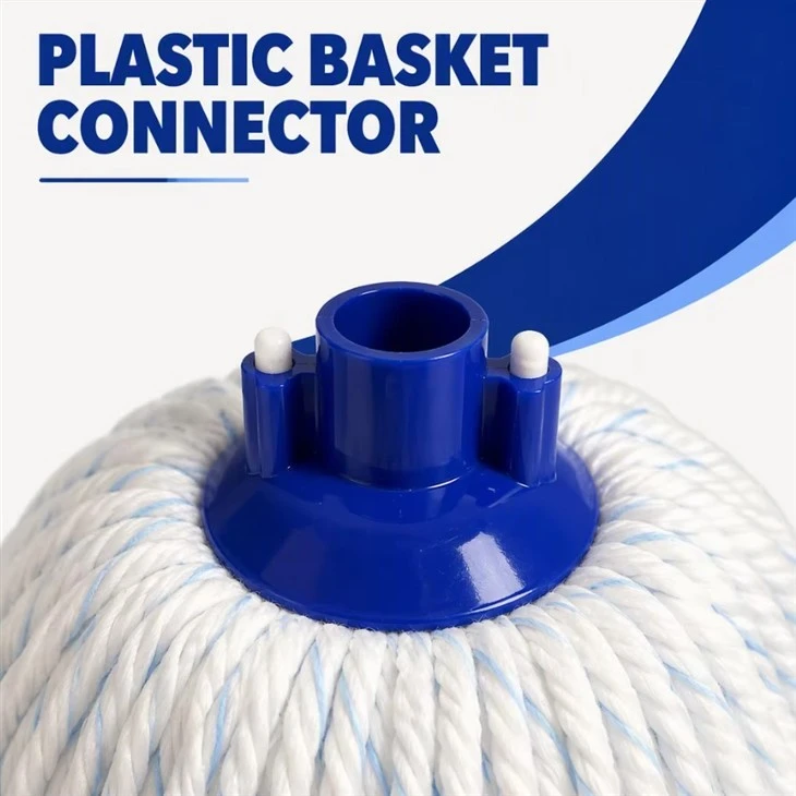 Wet Mop Head Microfiber Twist Yarn Round Plastic Basket Connector best